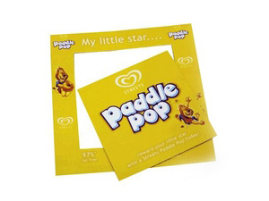 Branded photoframe magnet with die cut photo window